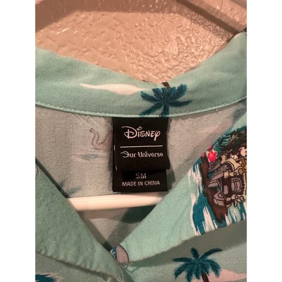 NWOT Disney Parks Our Universe Mickey Mouse Safari Tie-Front Woven Top S - Picture 3 of 3